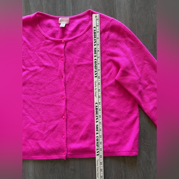 Caslon Wool Cashmere Hot Pink Long Sleeve Button Down Cardigan Women’s XL - Picture 11 of 12